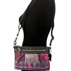 Coach Poppy Pink and Black Crossbody Bag